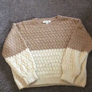 Color block Brown and off-white sweater